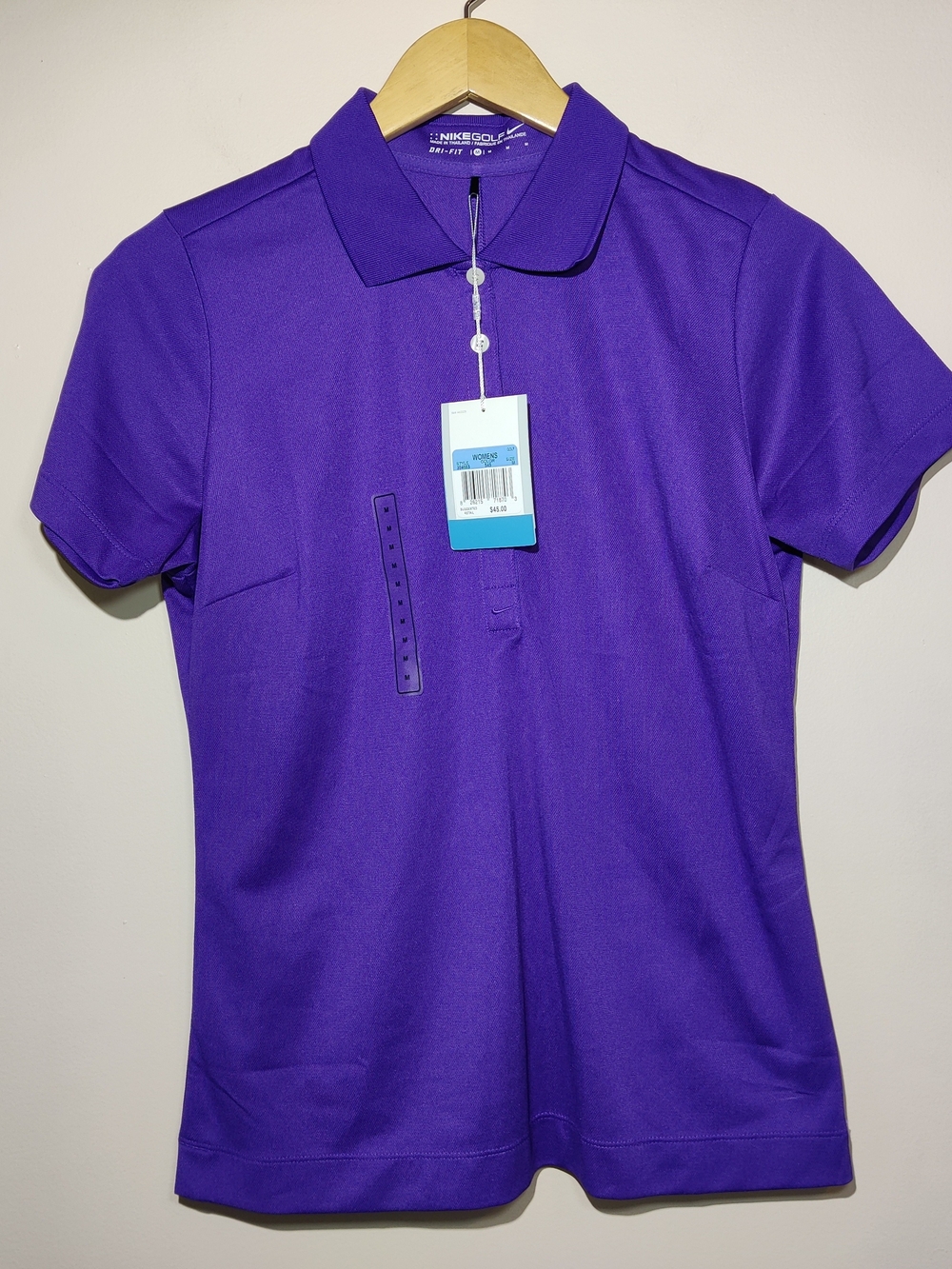 Nike Womens Dri-FIT Golf Polo Shirt Medium Purple Short Sleeve Athletic NWT Top